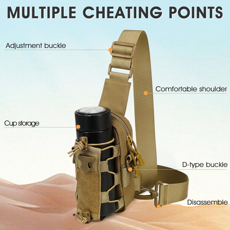 Sling Front Chest Bag Outdoor Water Bottle Pouch Hiking Trekking Phone Crossbody Climbing Shoulder Backpack Fanny Pack