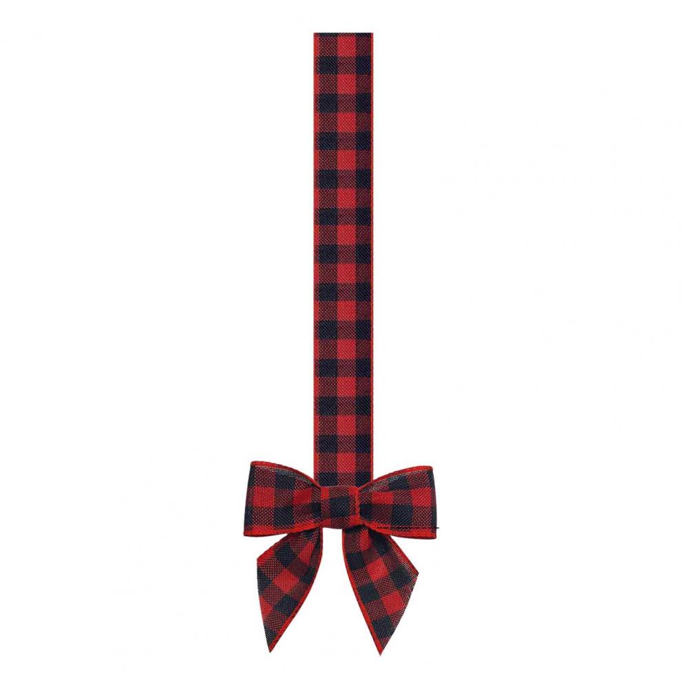 Christmas Bow Wreath Door Hanger, Artificial Pine Candlestick Garland With Ribbon, Rustic Farmhouse Wall Decor