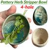 Pottery Herb Stripper Bowl Pottery Herb Stripper Ceramic Cup Ceramic Herb Stripper Cooking Gifts For Chefs Housewives