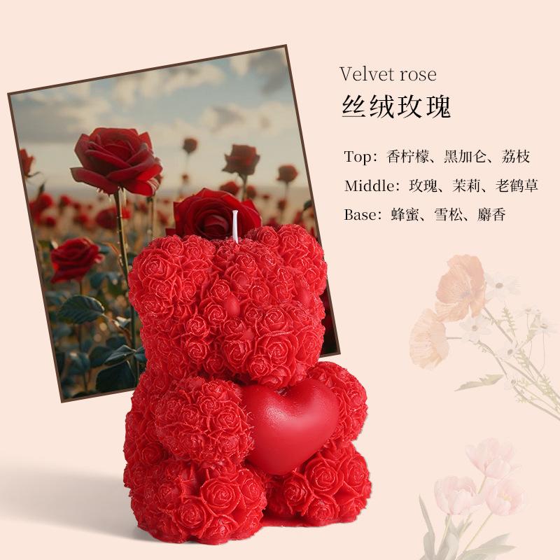 Scented Candles Cute Roses Love Bear Birthday Gift
