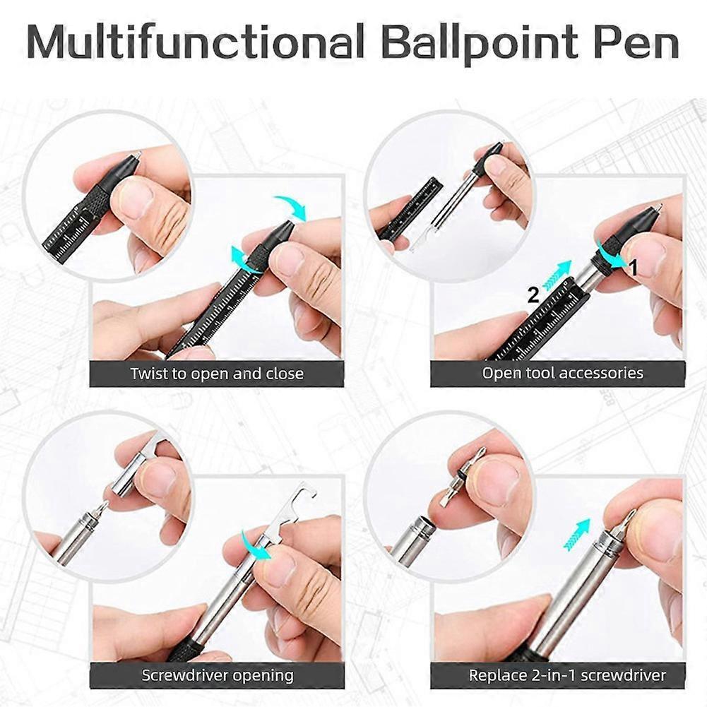 9-in-1 Multitool Tactical Pen, Cool EDC Gear Birthday Gift for Men, Dad, Husband, Boyfriend