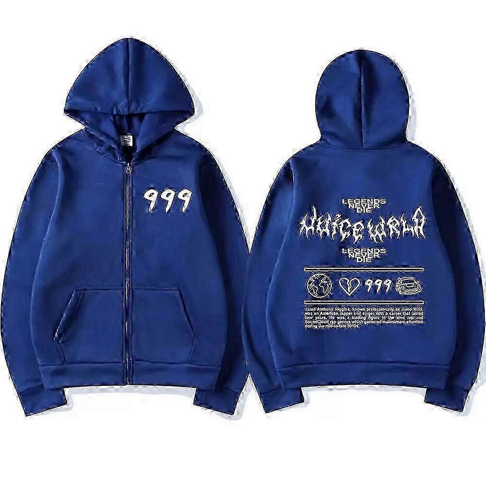 Rapper Juice Wrld 999 Retro Zip Up Hoodies Men Women Fashion Hip Hop Pullovers Zipper Sweatshirt Casual Jacket Hooded Streetwear