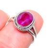 Красный Рубин(Смоделированный) Кольцо из серебра 925 пробы с драгоценными камнями ручной работы S.6 Q5H00