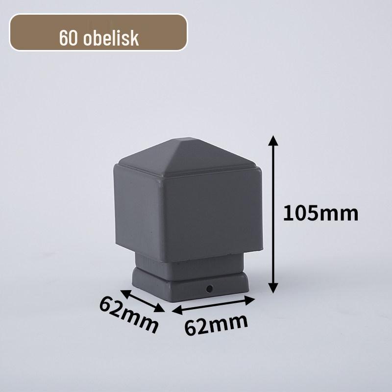 Gray Iron Fence Post Cap - Square Tube Top Cover Guardrail Cap