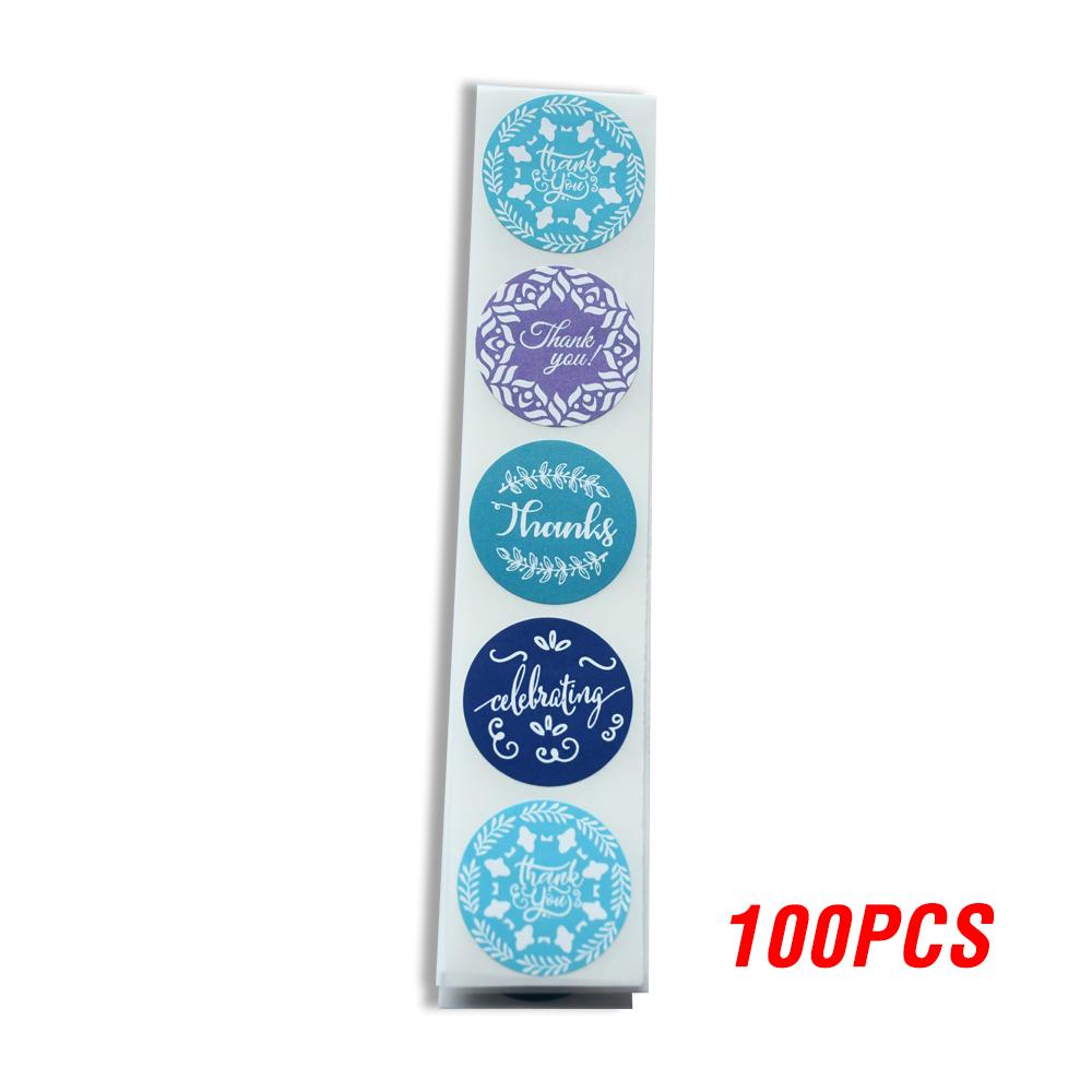 100-500pcs 4 Types Floral Thank You Sticker For Seal Label Scrapbooking Christmas Sticker Decoration Sticker Stationery Sticke