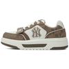 New MLB New York Yankees Abrasion Resistant Slip Resistant Low Top Skateboard Shoes Unisex Brown 3ASXP025N-50BRS