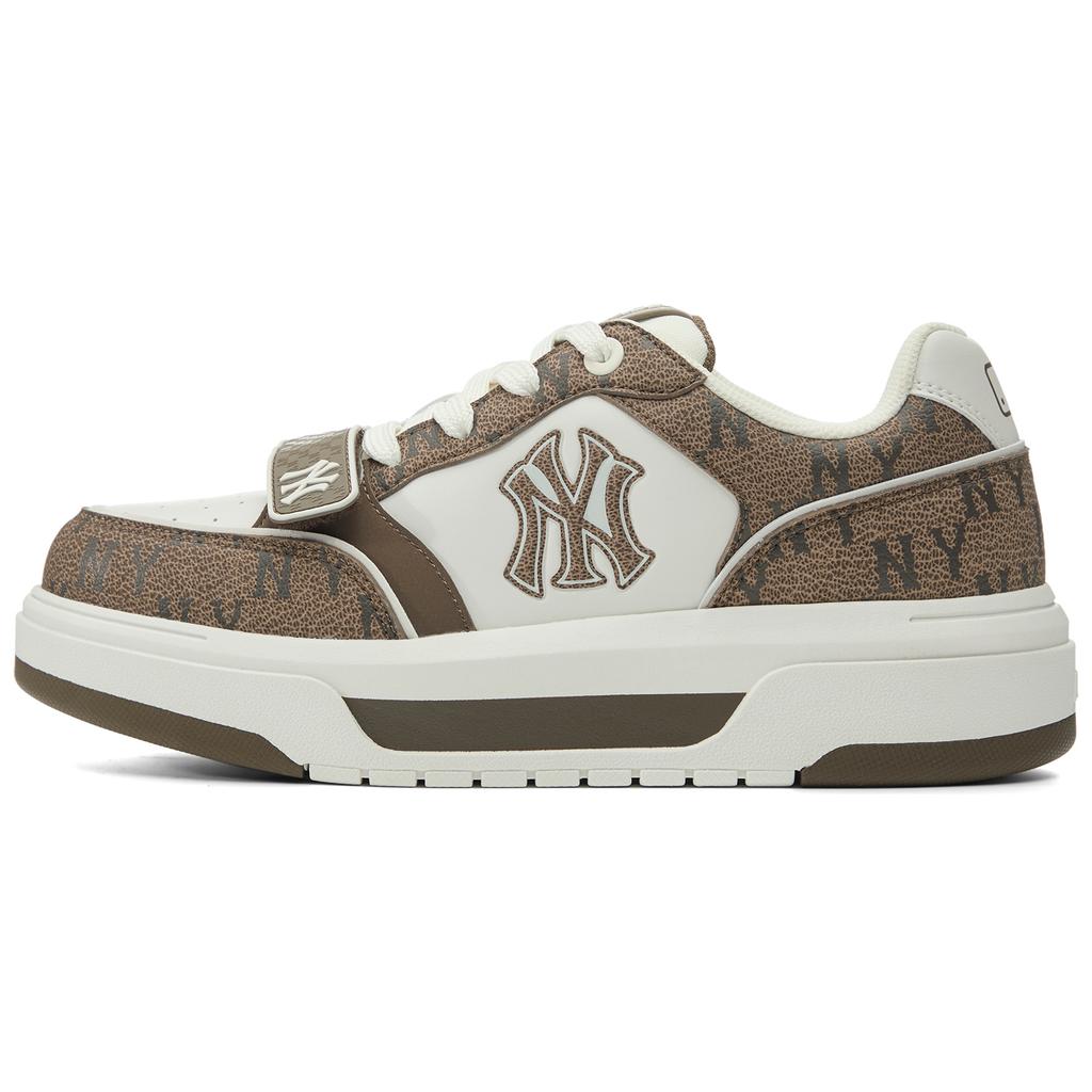 New MLB New York Yankees Abrasion Resistant Slip Resistant Low Top Skateboard Shoes Unisex Brown 3ASXP025N-50BRS