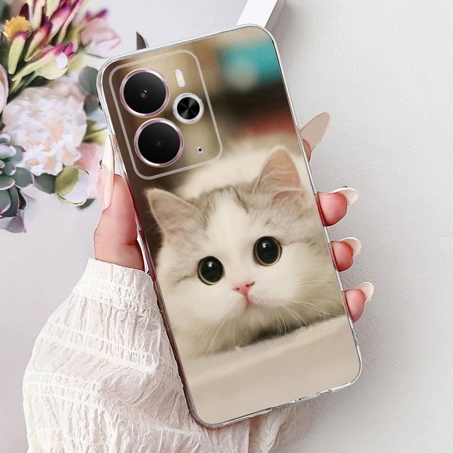 Чехол для Realme 14 5G Чехол-бампер Realme 14T RMX5078 RMX5075 Ударопрочный Силиконовый Мягкий ТПУ Цветочный Бампер Для Realme14 14 T Корпуса Телефона