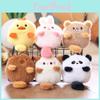 Plush Capybara Panda Keychain Animal Pendant Soft Stuffed Doll Kids Toy Gift