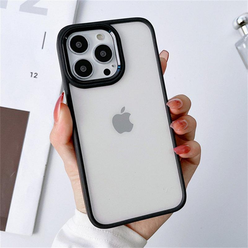 Luxury Silicone Bumper Clear Acrylic Shockproof Case For iPhone 14 13 12 11 Pro Max Metal Camera Ring Cover