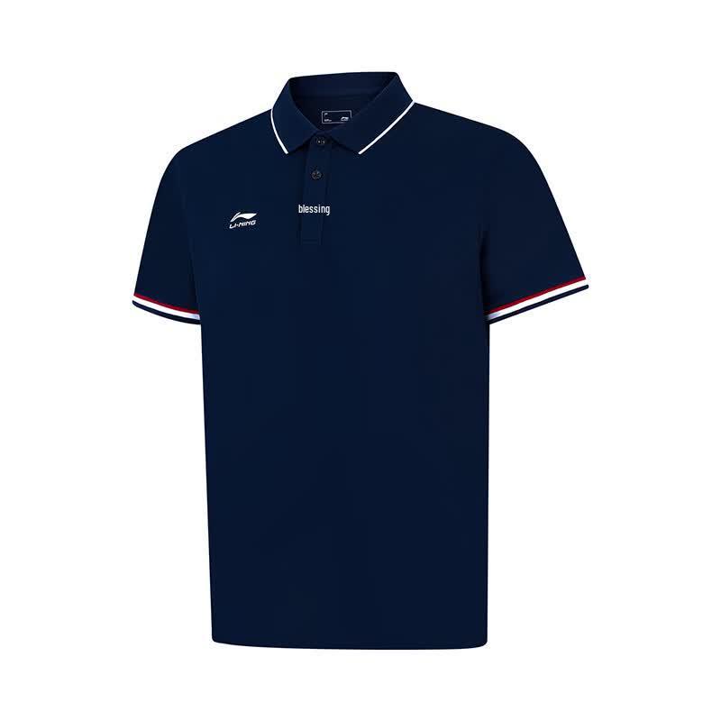 Li-Ning Мужская летняя футболка-поло с коротким рукавом