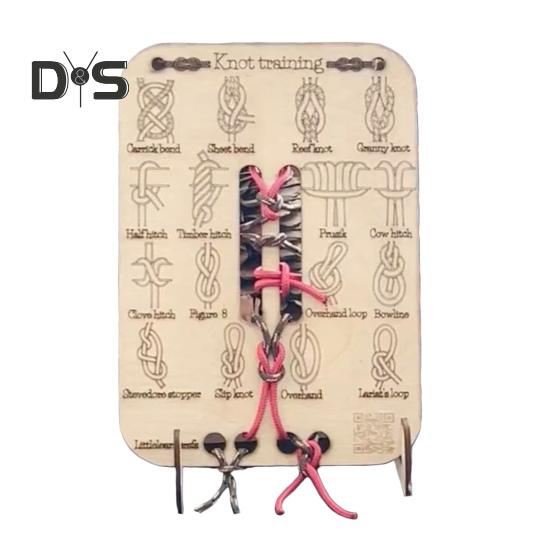 Доска для обучения вязанию узлов, 16 узлов, деревянная доска для начинающих, рифы, квадратные узлы, практическое обучение, подарок любителям кемпинга на открытом воздухе