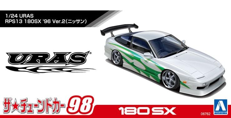 Aoshima Bunka Kyozai Серия "Тюнингованные автомобили" Nissan URAS RPS13 180SX Сборная пластиковая модель 1/24 № 98 '96 Версия 2 (Автомобиль)
