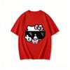 2026 Summer New Arrival Cool Kitty Sunglasses Print Couple T Shirts Casual Loose Family Matching Outfits Parentchild Tees Tops