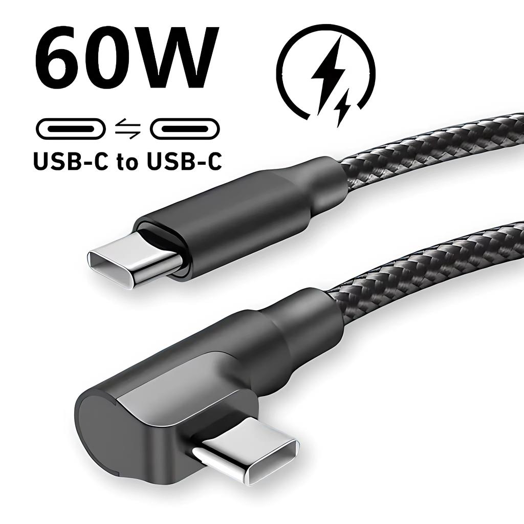 Угловой кабель USB C Type C 90° для быстрой зарядки iPhone 17 16 15 Pro Max Samsung S25 S24 Xiaomi Redmi POCO OnePlus Oppo Vivo