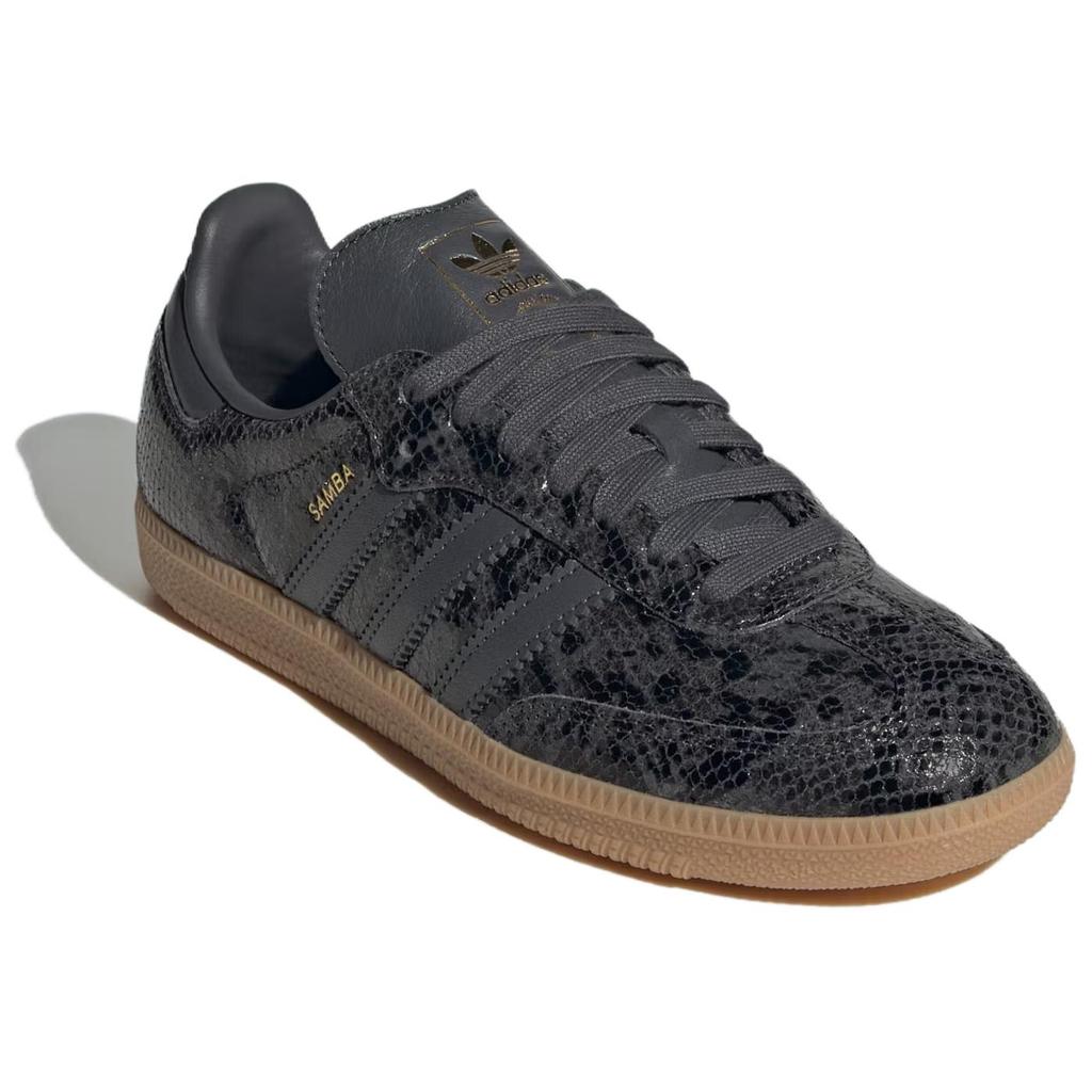 adidas Samba OG Пакет «Змеиная кожа» - Черные женские кроссовки Основной черный Серый шесть Резина-3 JQ3532