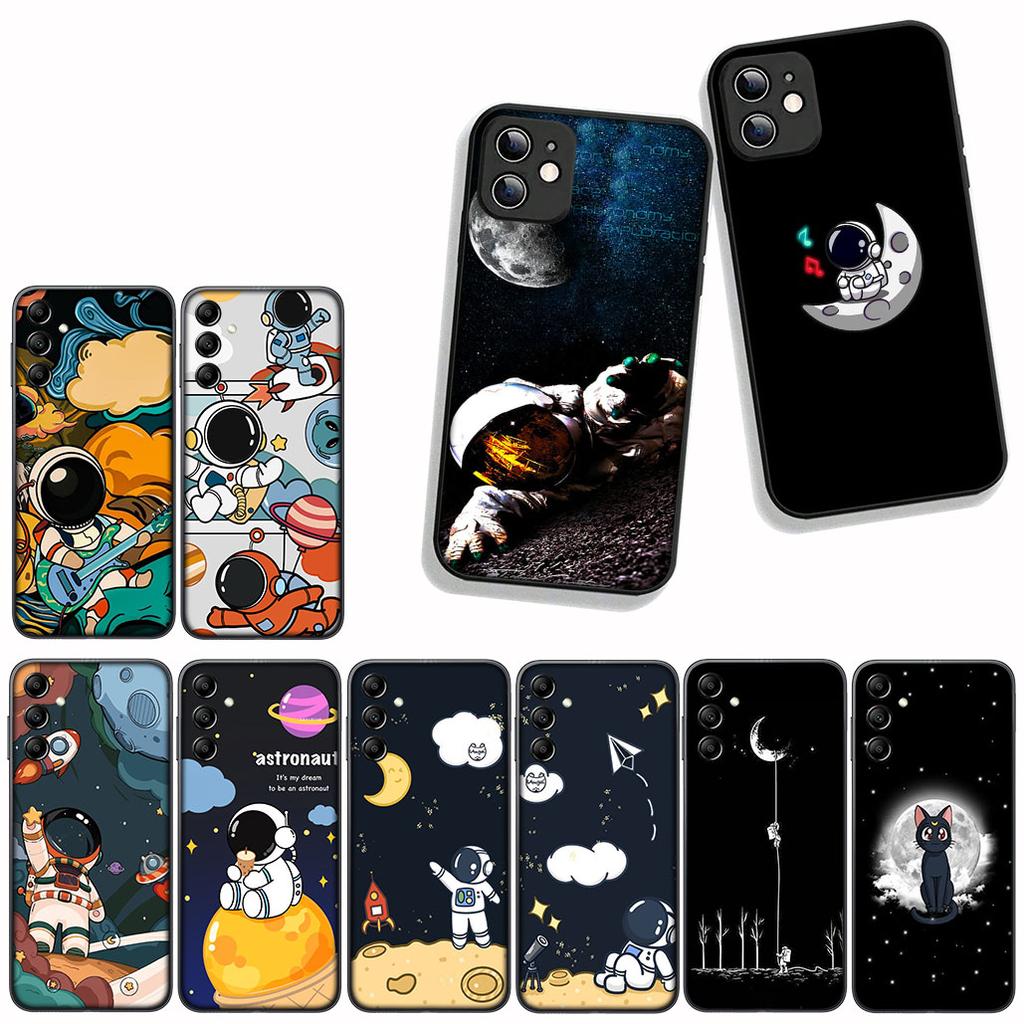for OPPO A18 A16 A17 A38 A54 A40 A60 A80 A78 A79 A57 A55 A96 A15 A12 a53 Phone Cover Case Moon Stars Sky Astronaut Cat Rocket
