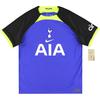 Tottenham Hotspur Letter Logo Print Spliced Crew Neck Pullover Short Sleeve Football Shirt Men Tops Lapis-Blue DM1837-431