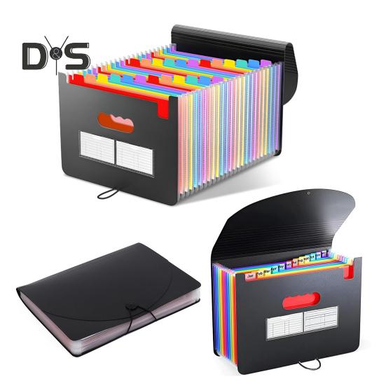 Органайзер для файлов-гармошек с 12/24/36 карманами, расширяющаяся папка для файлов формата А4, органайзер для бумажных документов и квитанций для классной комнаты, домашнего офиса