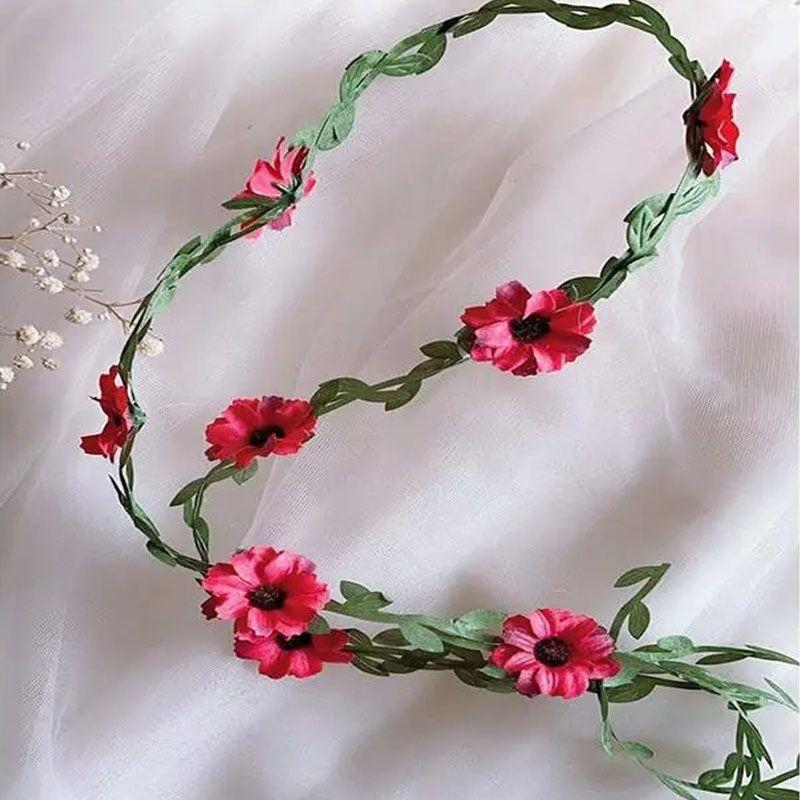 Новая супер фея с имитацией цветка, заплетенная в косу повязка для волос, милая и реалистичная, украшение для волос из хвоща, гирлянда на голову, женская