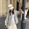 Winter light and thin ribs cotton-padded clothes women's short hooded small slim-fitting versatile cotton-padded jacket