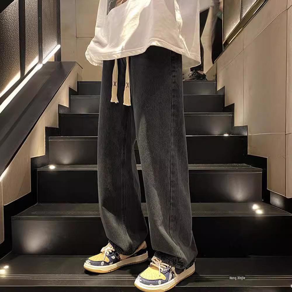 Мужские джинсы прямого кроя в стиле ретро — универсальные повседневные брюки на весну и осень