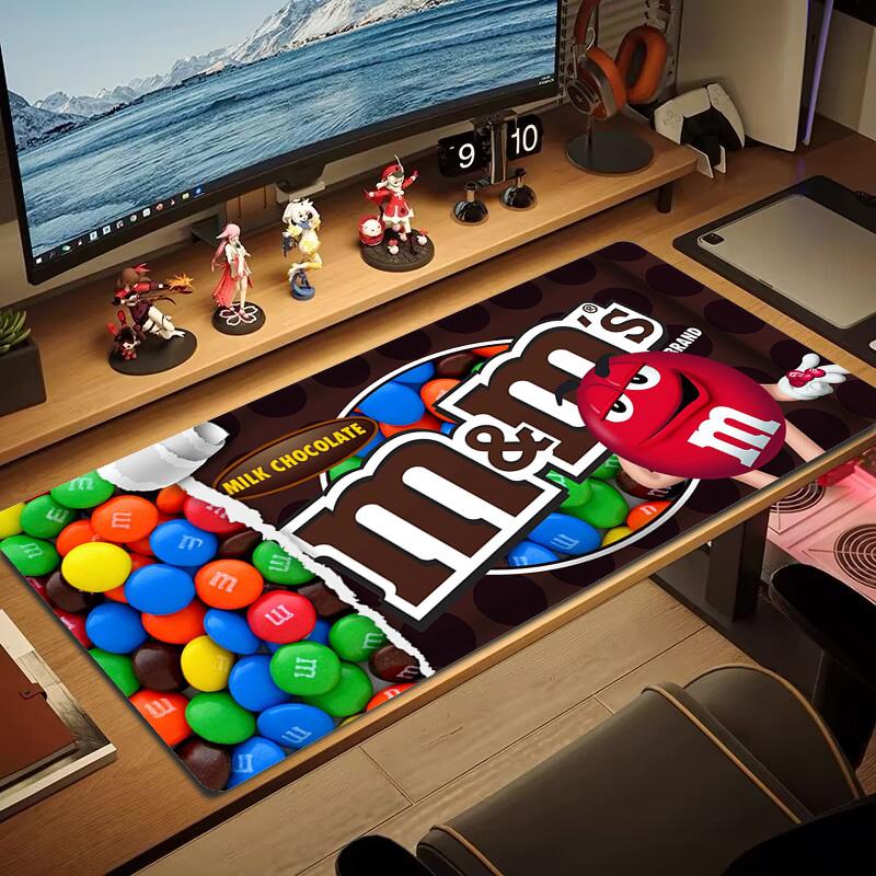 M&m Color Mouse Pad Large Gaming Table Cushion Non-slip Laptop Tablet Big Mousepad XXL Mat Mini PC Playmat With Lock edge