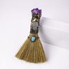 Halloween Faux Amethyst Broom Figurine Handmade Healing Stone Fake Crystal Mini Witch