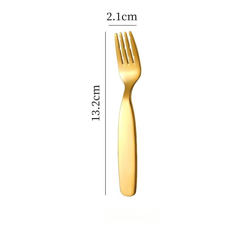 Short Handle Baby Spoon Fork Set BPA Free Stainless Steel Easy to Clean Ideal for Toddler Led Weaning Home Use