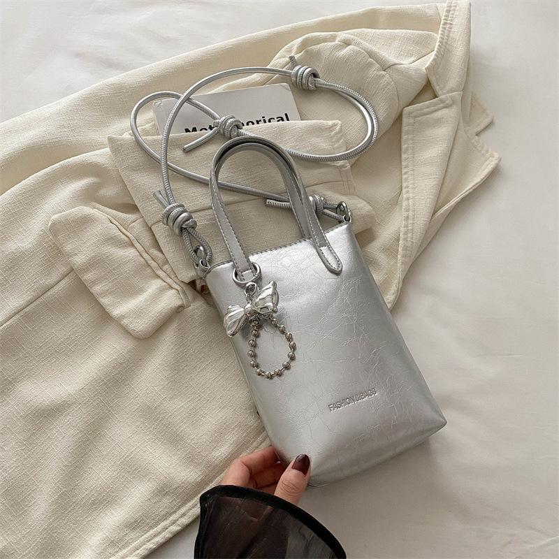 Новая повседневная сумка через плечо для мобильного телефона, простая и модная корейская сумка через плечо, женская красивая сумка-ведро