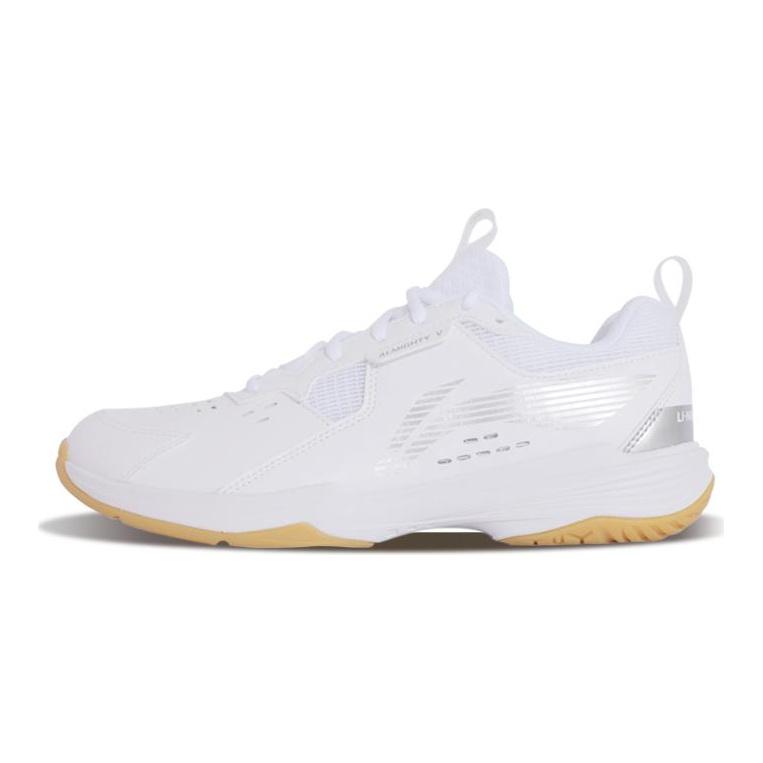 Li Ning Ace Амортизирующие Скользкие Устойчивые к истиранию Дышащие Средней высоты Бадминтонные кроссовки Унисекс Белый AYTT001-5