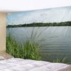 Art Deco Blanket Curtain Bedroom Living Room Decoration Lake Water Blue Sky Sunset Scenery Wall Hanging Tapestry