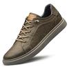 Men's Genuine Leather Casual Shoes White Lace Up Flats Shoes for Men Black Luxury Designer Sneakers Large Size: 36-47 Mo-43221