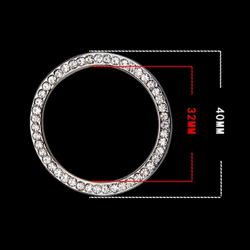 2 шт., металлические стразы, кнопка запуска двигателя автомобиля, кольцо, наклейка, украшение