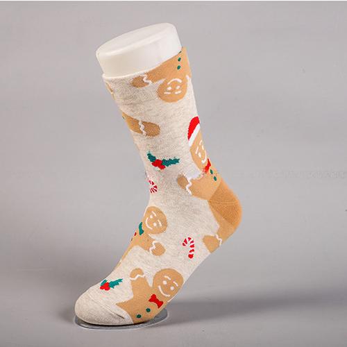 Женские рождественские носки средней длины, милые носки с Санта-Клаусом, носки до середины голени, носки со снеговиком и лосем