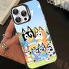 Мультяшная собака B-Blueys Чехол для телефона для iPhone 16 15 14 13 12 11 Pro Max Матовый противоударный задний чехол Защита от падения Матовая крышка