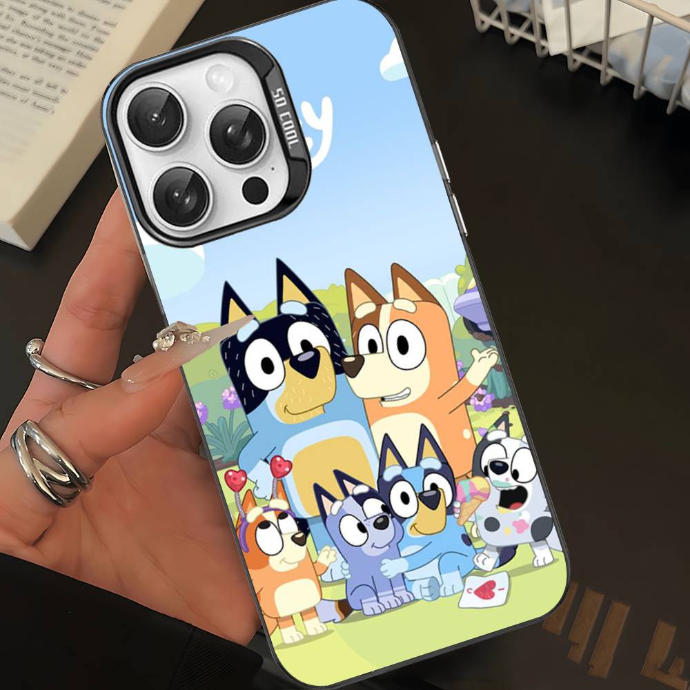 Мультяшная собака B-Blueys Чехол для телефона для iPhone 16 15 14 13 12 11 Pro Max Матовый противоударный задний чехол Защита от падения Матовая крышка