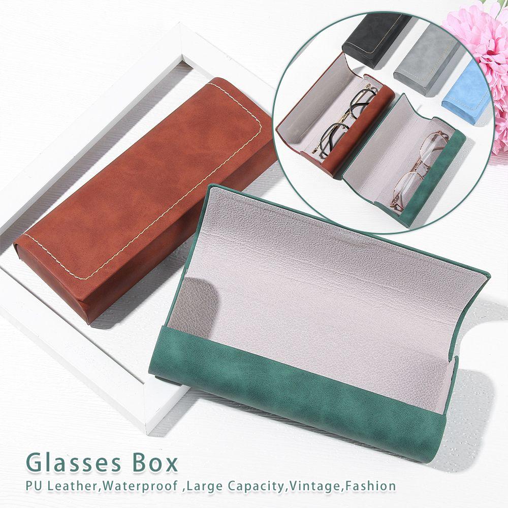 Винтажный Портативный Большой Вместимости Кожаный Чехол для Очков Коробка для Очков Держатель для Очков