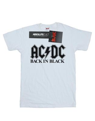 Женская/женская футболка Back in Black из хлопка с логотипом-бойфрендом
