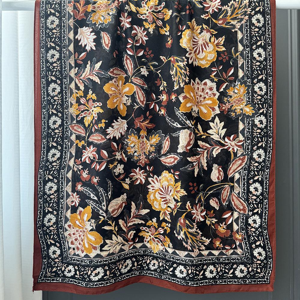 Хлопково-льняной шарф для женщин 180x90см Дышащий и мягкий Теплая осенне-зимняя шаль