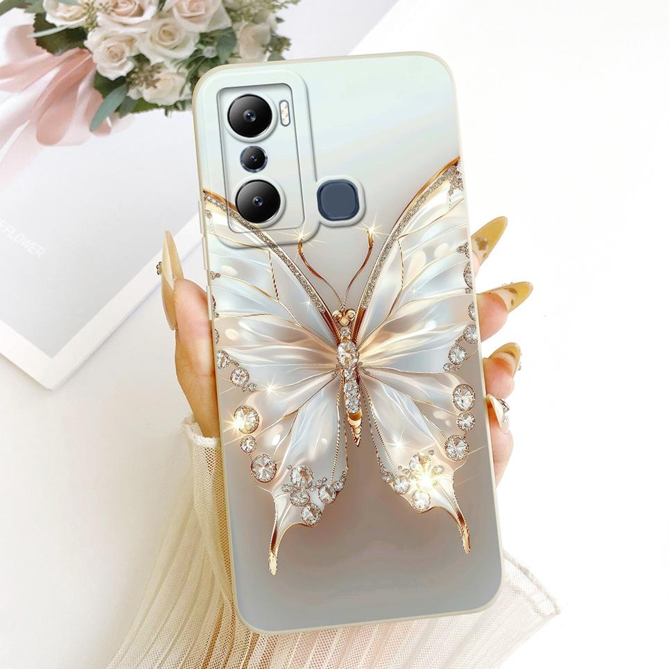 For Infinix Hot 20i 20s 20 Pro Hot 20 Play Phone Case Bow Pattern Flower Butterfly Girly Back Cover Silicone Soft Matte Casing