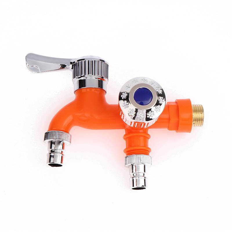 Двойной контроль двойной выпускной водопроводный кран 1/2" универсальный интерфейс пластиковый кран для домашнего шланга ванной комнаты орошение быстроразъемное соединение