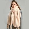 Winter Scarf Women Luxury Mohair Scarf Cashmere Warm Pashmina Solid Female Scarves Wraps Thick Soft Bufanda Big Tassels Shawl Long Stole Scarf