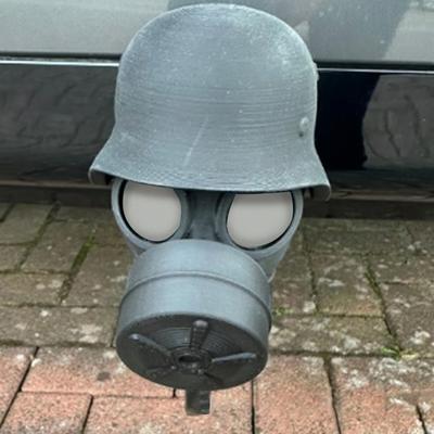 Светящаяся крышка фаркопа со стальным шлемом и противогазом, светящаяся в темноте, напечатанная на 3D-принтере, крышка шара фаркопа, заглушка от пыли