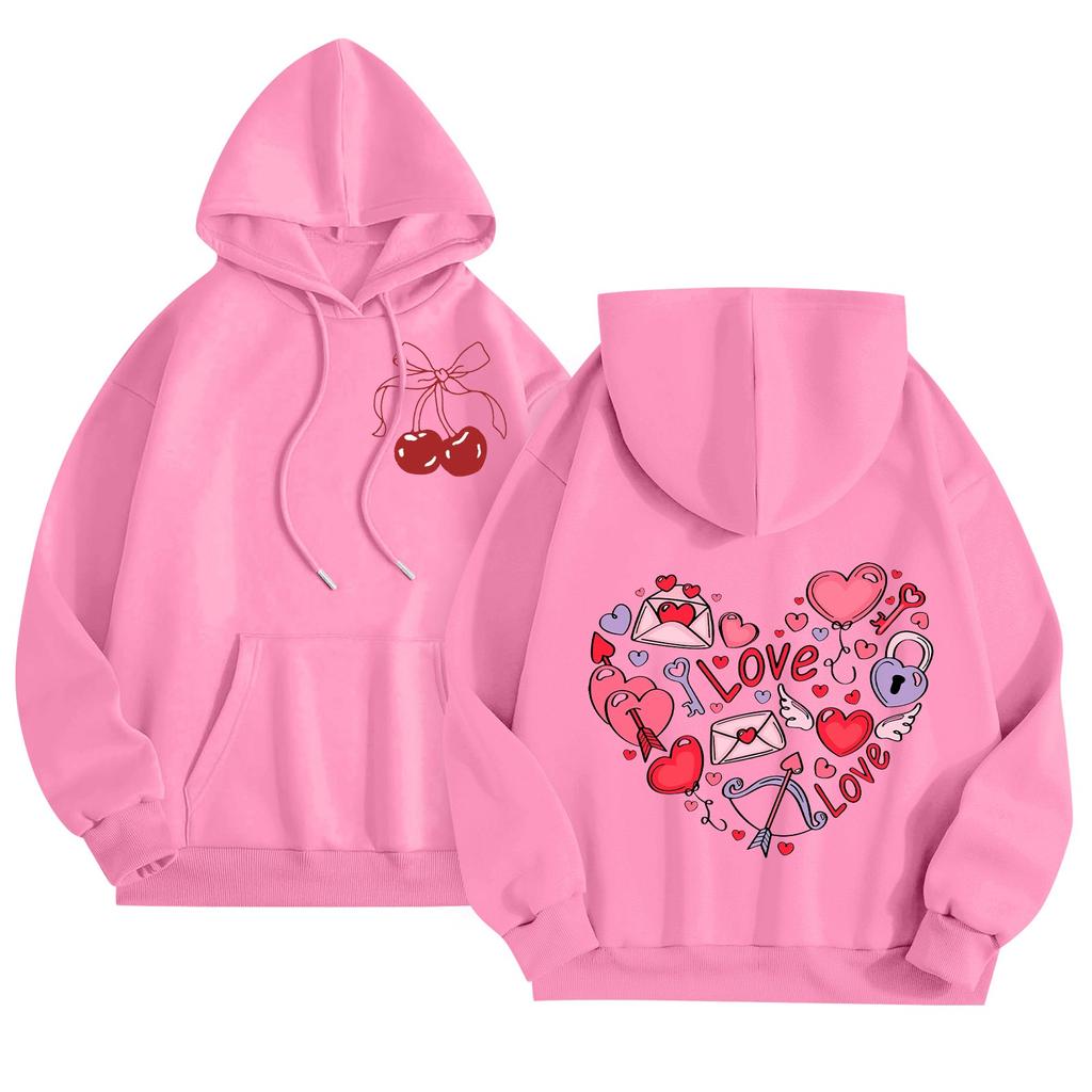 Женская толстовка с капюшоном и круглым вырезом, длинными рукавами и цветочным принтом