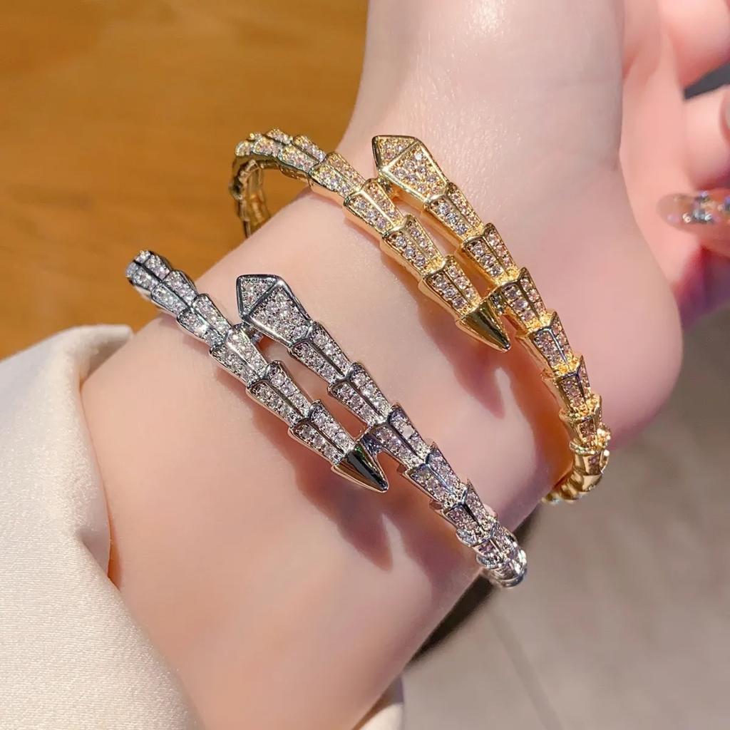 Браслет-манжета «Змеиная кость» с несколькими кругами, легкая роскошь, открытый браслет для мужчин и женщин, для пары