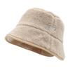 New autumn and winter thickened plush hat women's cold-proof versatile fashion warm lamb wool basin hat ear protection bucket hat