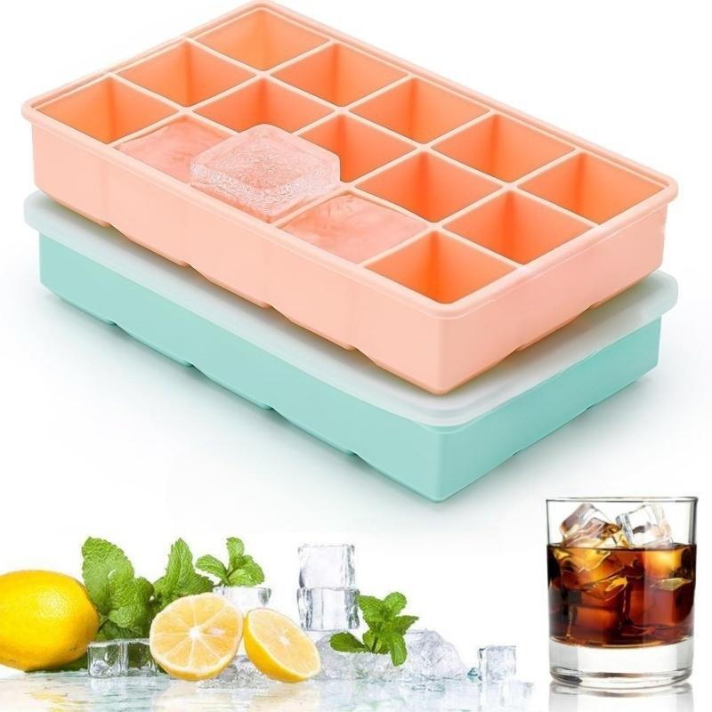 15/24 Grid Silicone I Cube Molds with Removable Lid Reusable Freezer I Trays for Cocktail Whiskey Jui Chocolate Baby Food
