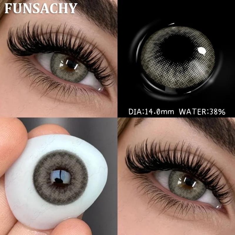 FUNSACHY 1 пара цветных зрачков для глаз Контакты для больших глаз Годовые Натуральный коричневый Косметические Зеленые линзы для цвета глаз Серые линзы для красоты