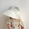 Shawl Sunscreen Fisherman Cap Solid Color Summer Sun Hat Breathable Children Bucket Hat  Travel